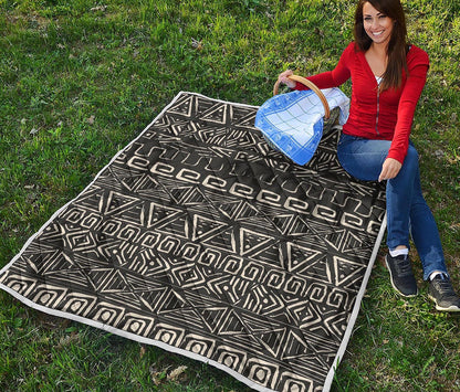 Beige Aztec Pattern Print Quilt
