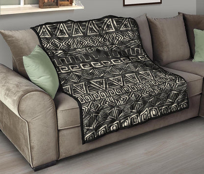 Beige Aztec Pattern Print Quilt