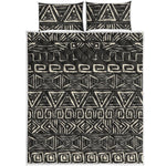 Beige Aztec Pattern Print Quilt Bed Set