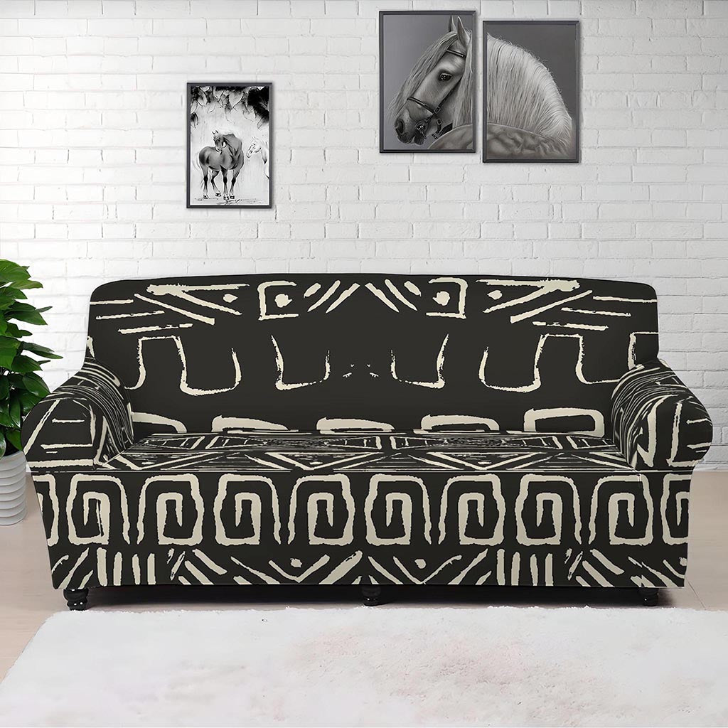 Beige Aztec Pattern Print Sofa Cover