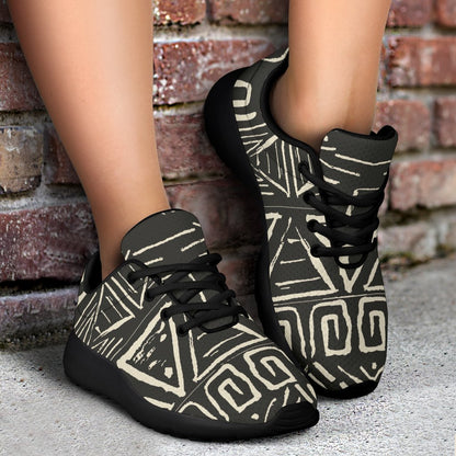 Beige Aztec Pattern Print Sport Shoes GearFrost