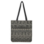 Beige Aztec Pattern Print Tote Bag
