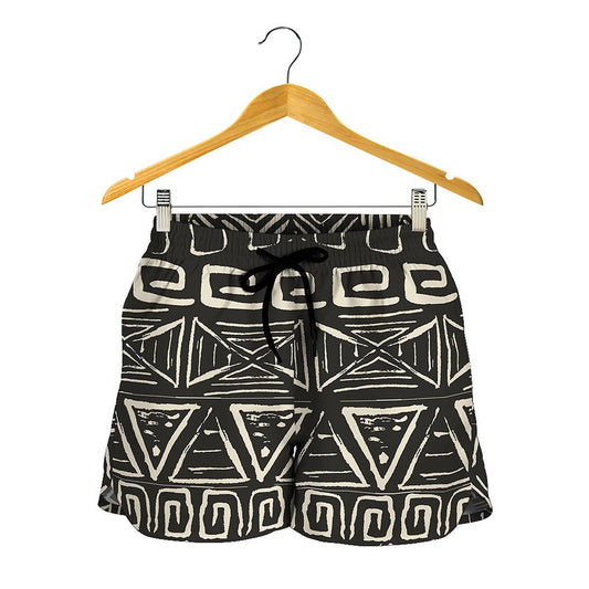 Beige Aztec Pattern Print Women's Shorts