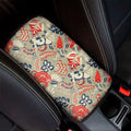 Beige Bohemian Floral Pattern Print Car Center Console Cover