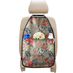 Beige Bohemian Floral Pattern Print Car Seat Organizers