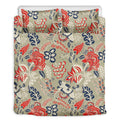 Beige Bohemian Floral Pattern Print Duvet Cover Bedding Set