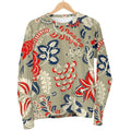 Beige Bohemian Floral Pattern Print Men's Crewneck Sweatshirt