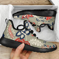 Beige Bohemian Floral Pattern Print Mesh Knit Shoes