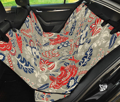 Beige Bohemian Floral Pattern Print Pet Car Back Seat Cover