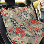 Beige Bohemian Floral Pattern Print Pet Car Back Seat Cover