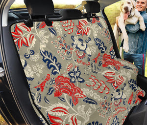 Beige Bohemian Floral Pattern Print Pet Car Back Seat Cover