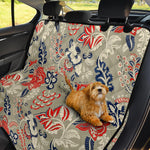 Beige Bohemian Floral Pattern Print Pet Car Back Seat Cover