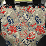 Beige Bohemian Floral Pattern Print Pet Car Back Seat Cover