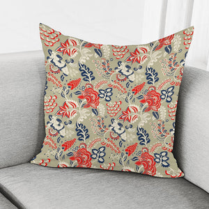 Beige Bohemian Floral Pattern Print Pillow Cover