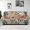 Beige Bohemian Floral Pattern Print Sofa Cover