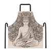 Beige Buddha Mandala Print Apron