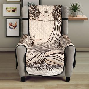 Beige Buddha Mandala Print Armchair Protector