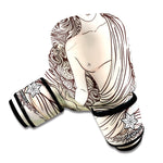 Beige Buddha Mandala Print Boxing Gloves