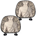 Beige Buddha Mandala Print Car Headrest Covers
