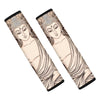 Beige Buddha Mandala Print Car Seat Belt Covers