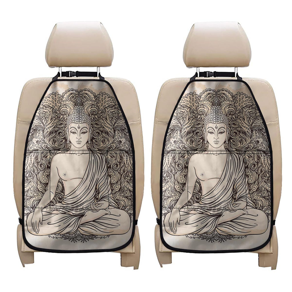 Beige Buddha Mandala Print Car Seat Organizers