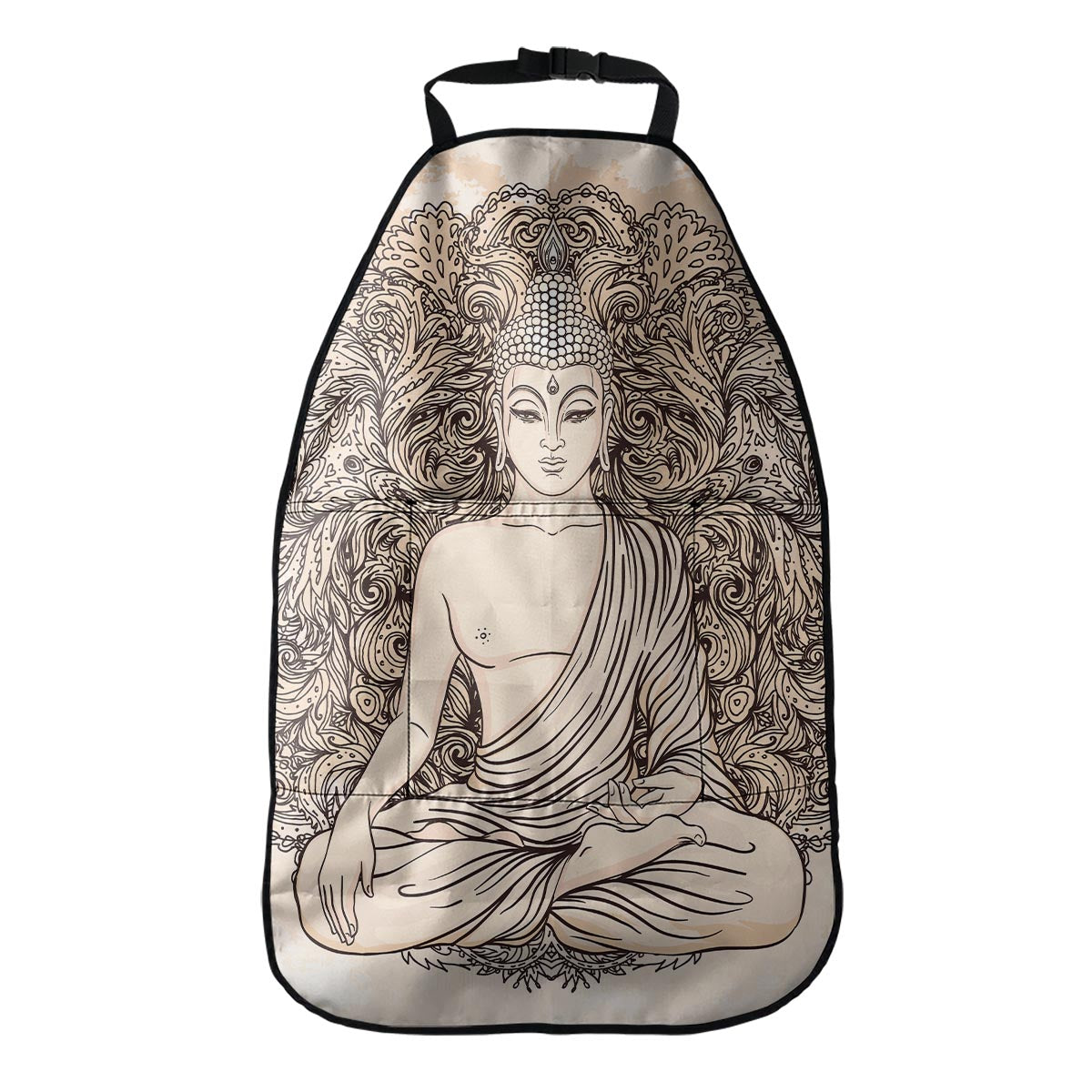 Beige Buddha Mandala Print Car Seat Organizers