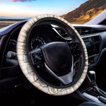 Beige Buddha Mandala Print Car Steering Wheel Cover