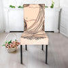 Beige Buddha Mandala Print Dining Chair Slipcover