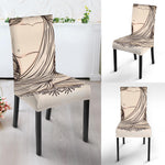 Beige Buddha Mandala Print Dining Chair Slipcover