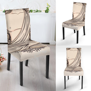 Beige Buddha Mandala Print Dining Chair Slipcover