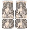 Beige Buddha Mandala Print Front and Back Car Floor Mats