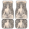 Beige Buddha Mandala Print Front and Back Car Floor Mats