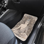 Beige Buddha Mandala Print Front and Back Car Floor Mats