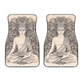 Beige Buddha Mandala Print Front Car Floor Mats