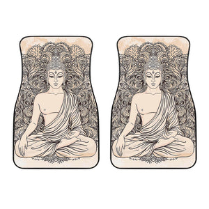 Beige Buddha Mandala Print Front Car Floor Mats