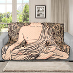 Beige Buddha Mandala Print Futon Protector