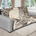 Beige Buddha Mandala Print Futon Protector