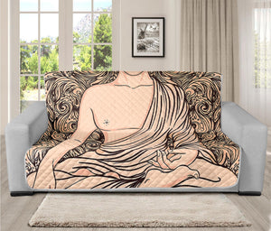 Beige Buddha Mandala Print Futon Protector