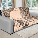 Beige Buddha Mandala Print Futon Protector