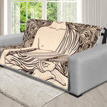 Beige Buddha Mandala Print Futon Protector