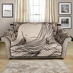 Beige Buddha Mandala Print Loveseat Protector