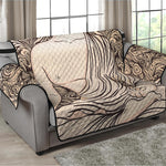 Beige Buddha Mandala Print Loveseat Protector