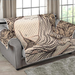 Beige Buddha Mandala Print Loveseat Protector