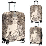 Beige Buddha Mandala Print Luggage Cover GearFrost