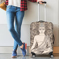 Beige Buddha Mandala Print Luggage Cover