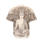 Beige Buddha Mandala Print Men's Baseball Jersey