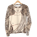 Beige Buddha Mandala Print Men's Crewneck Sweatshirt