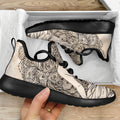 Beige Buddha Mandala Print Mesh Knit Shoes