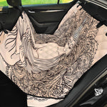 Beige Buddha Mandala Print Pet Car Back Seat Cover