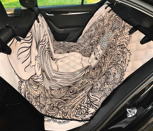 Beige Buddha Mandala Print Pet Car Back Seat Cover